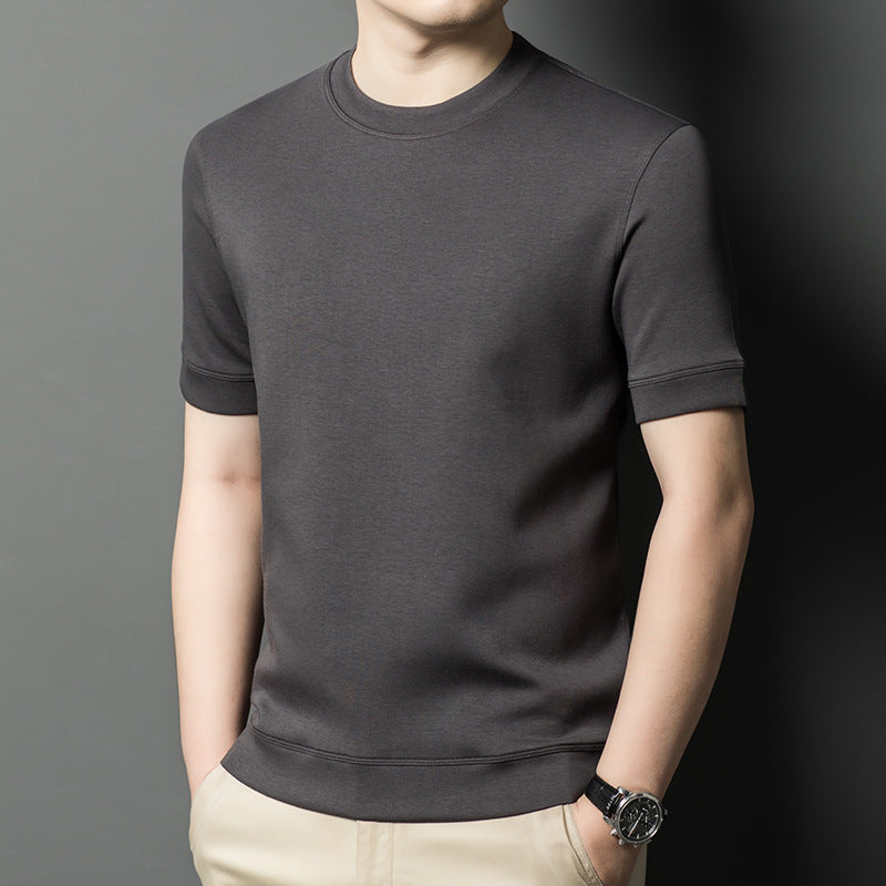 Men's short sleeved summer new casual round neck T-shirt knitted sweater for men